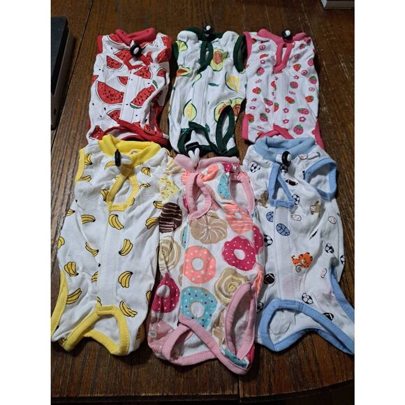 boutique Other - New Small Dog 6pc Sleeveless Summer Rompers Shirts PJs Jumpsuits